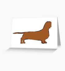 dachshund red silhouette Greeting Card