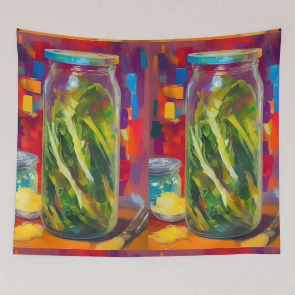 Item preview, Jar of Veggies Ready to Pickle, Colourful Food Composition designed and sold by FewBits.