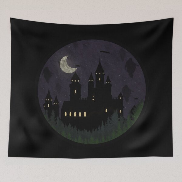 Item preview, castle silhouette at night designed and sold by minimalistmco.