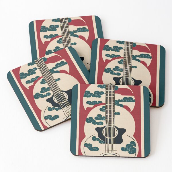 Item preview, Acoustic Guitar Japanese Style Abstract Artwork  designed and sold by redjaygraphics.