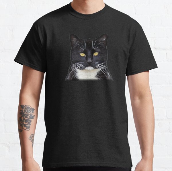 Tuxedo Black & White Kitty Cat Golden Eyes Classic T-Shirt