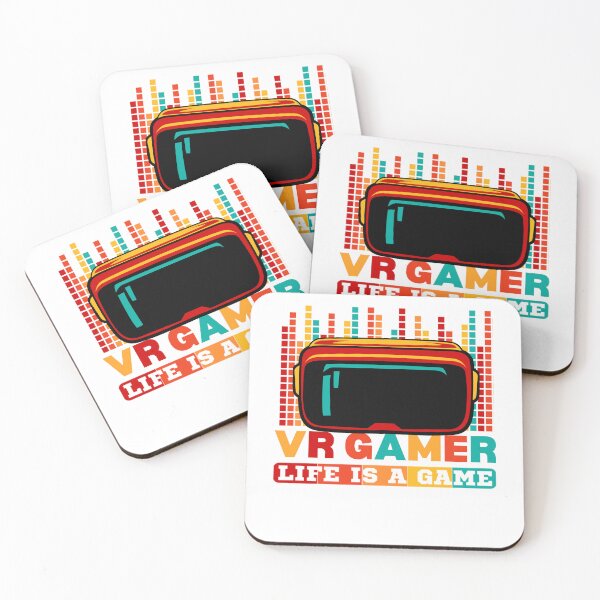 Item preview, VR Gamer Life is A Game Colorful Kids VR Design Headset Digital Pixelated Metaverse designed and sold by DadJokeDescript.