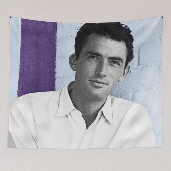 Item preview, Gregory Peck on blue background designed and sold by carmencuarzo.