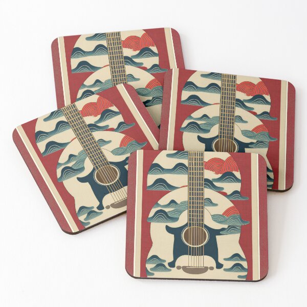 Item preview, Acoustic Guitar Japanese Style Abstract Artwork  designed and sold by redjaygraphics.