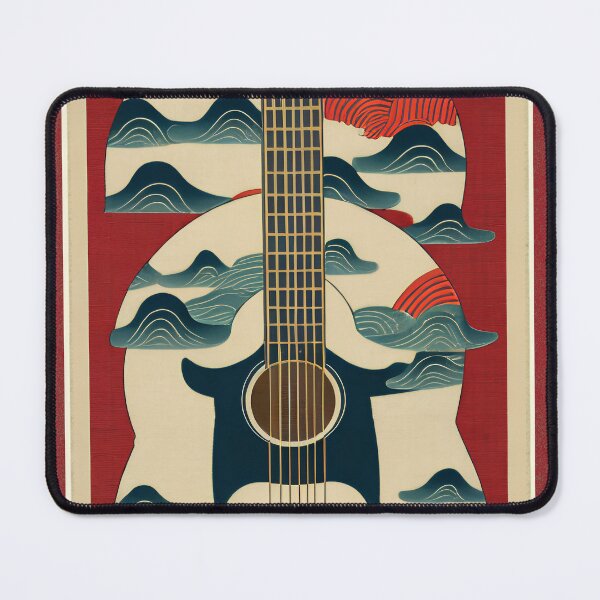 Item preview, Acoustic Guitar Japanese Style Abstract Artwork designed and sold by redjaygraphics.