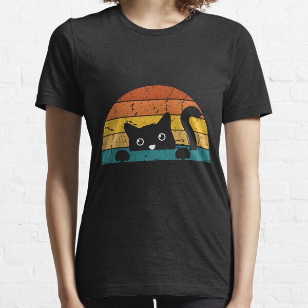 Artikel-Vorschau von Schwarze Katze, die Sonnenuntergang-Weinlese späht, designt und verkauft von Vitaliksatoshi.