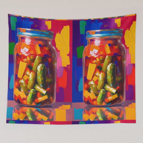 Item preview, Jar of Pickled Peppers. Colourful Food Composition. designed and sold by FewBits.