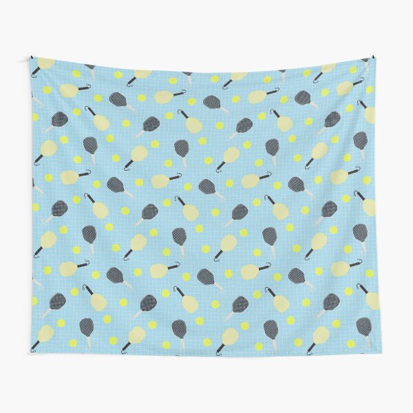 Blue Pickleball Tapestry