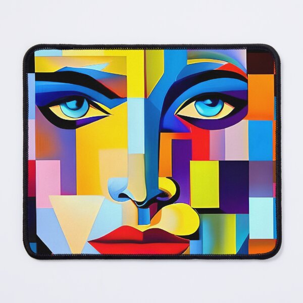 Item preview, Abstract Woman Face Art Print Portrait in the cubist style designed and sold by colortrends.