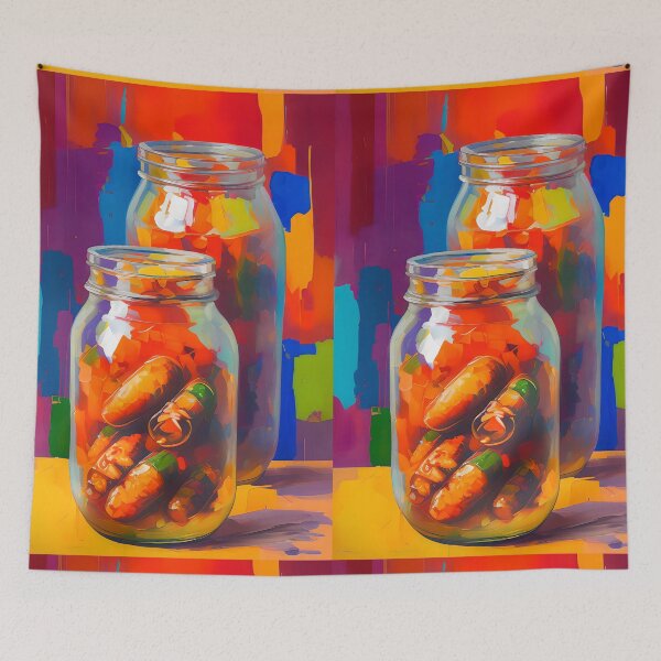 Item preview, Jars of Pickled Veggies. Colourful Food Composition. designed and sold by FewBits.