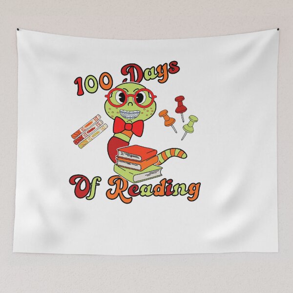 Item preview, 100 Days of Reading Cute Book Worm School designed and sold by GarnersDesigns.