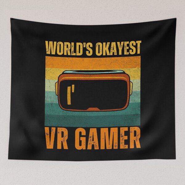Item preview, Worlds Okayest Virtual Reality Gamer Funny VRhumor Auriculares para juegos PCVR designed and sold by DadJokeDescript.