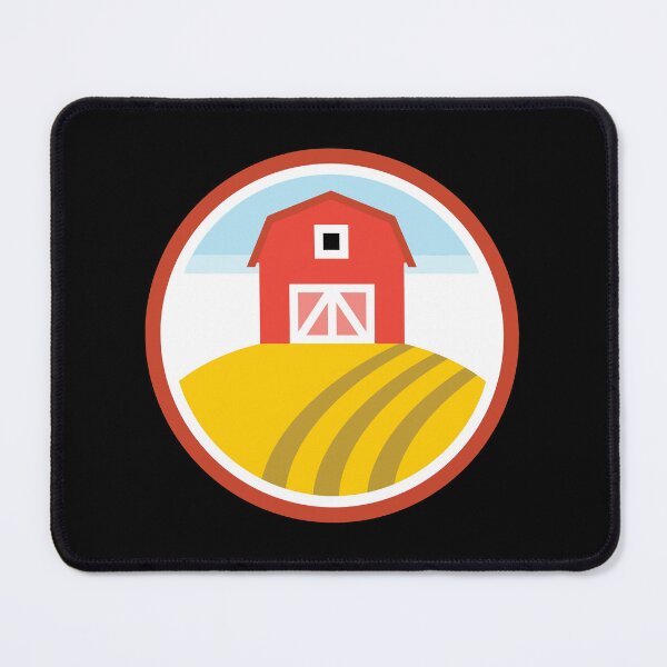 Vista previa del artículo con la obra «Emblema RPG de granja (rojo)», diseñado y vendido por FarmRPG.