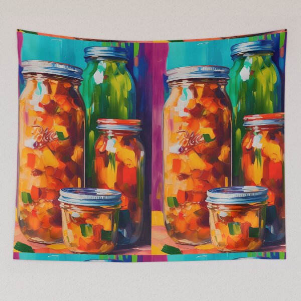 Item preview, Jars of Kimchi. Colourful Food Composition. designed and sold by FewBits.