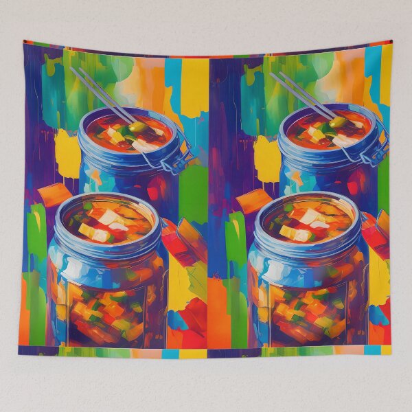 Item preview, Jars of Sauerkraut. Colourful Food Composition. designed and sold by FewBits.