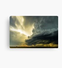 Supercell - Massive Storm Rumbles Over Oklahoma Plains Canvas Print