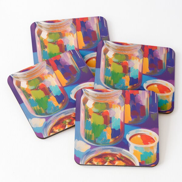 Item preview, Jars of Pickled Veggies. Colourful Food Composition. designed and sold by FewBits.
