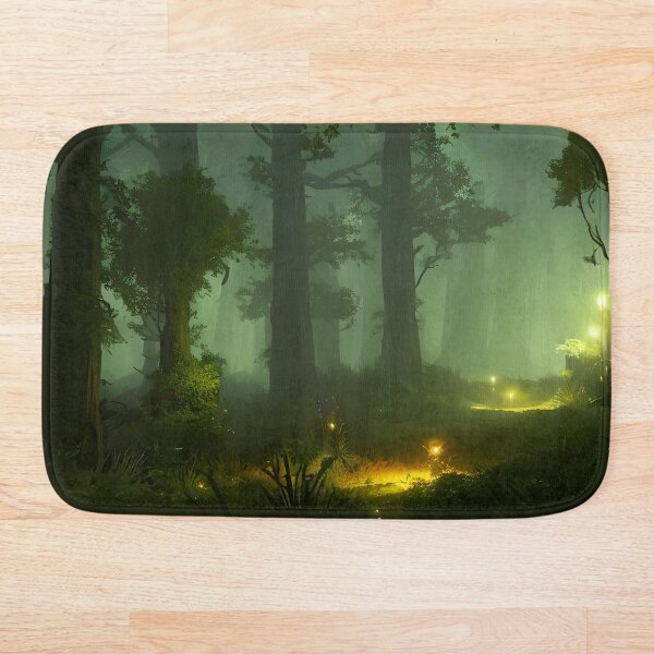 Item preview, Gloomy fantasy forest scene at night with glowing lights 1 designed and sold by A.I. Does  Art.