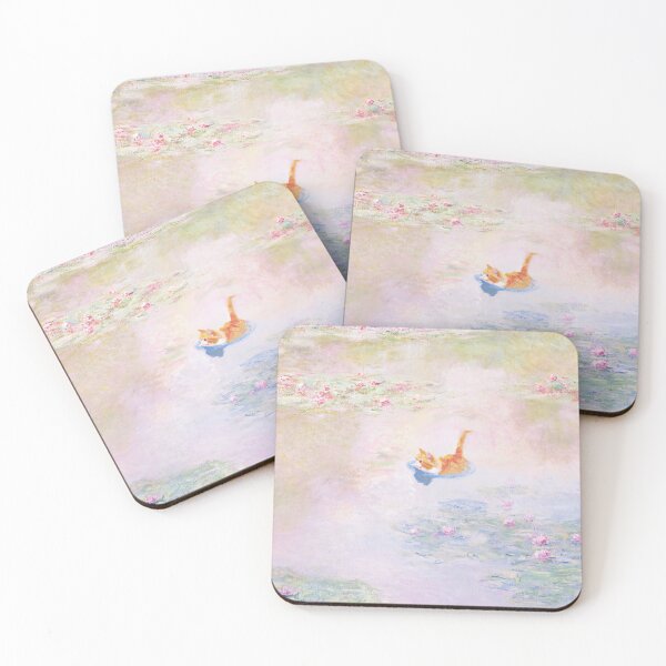 Item preview, Funny Orange Cat in Water Lily Pond  by Claude Monet designed and sold by evermore-design.