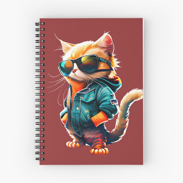Item preview, Fashionable Feline - Cat in a Denim Jacket wearing Sunglasses designed and sold by Voyshop.