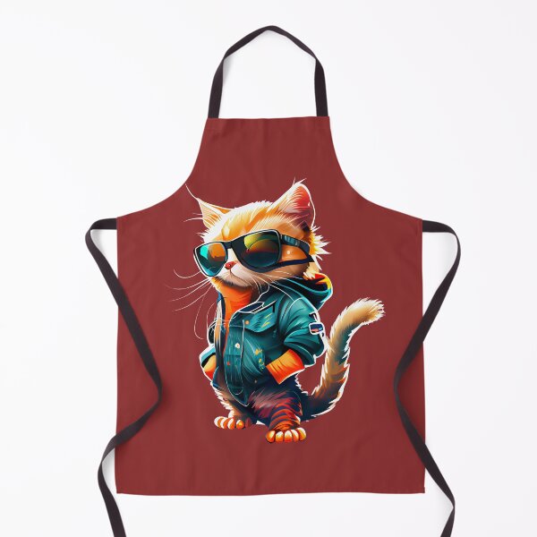 Item preview, Fashionable Feline - Cat in a Denim Jacket wearing Sunglasses designed and sold by Voyshop.