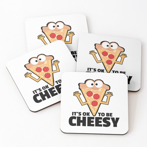 Item preview, It's Ok To Be Cheesy Pizza Slice Face Character Animation Icon Funny Biggest Pizza Fan designed and sold by doseofwin.