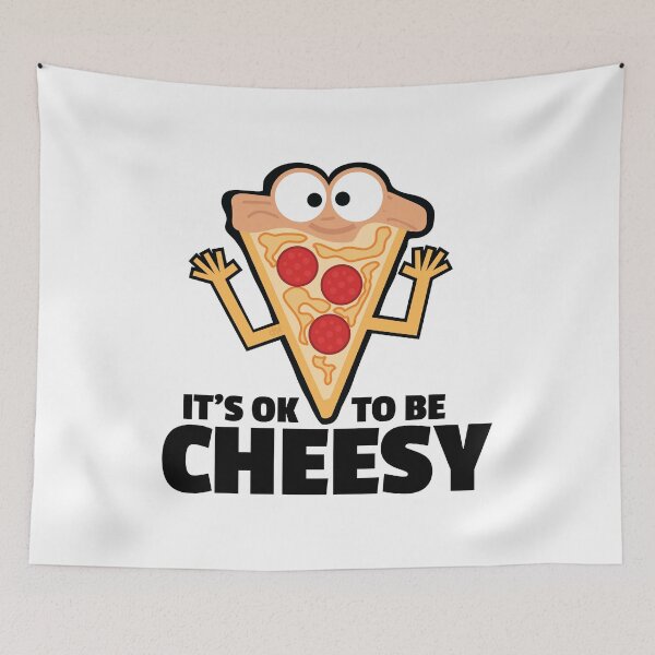 Item preview, It's Ok To Be Cheesy Pizza Slice Face Character Animation Icon Funny Biggest Pizza Fan designed and sold by doseofwin.