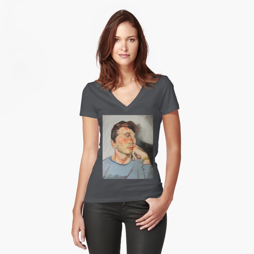 Item preview, Fitted V-Neck T-Shirt designed and sold by BlueStarseed.