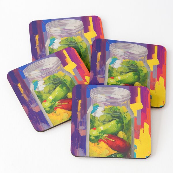 Item preview, Jar of Pickled Peppers. Colourful Food Composition. designed and sold by FewBits.
