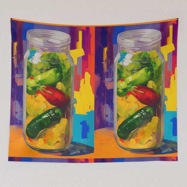 Item preview, Jar of Pickled Peppers. Colourful Food Composition. designed and sold by FewBits.