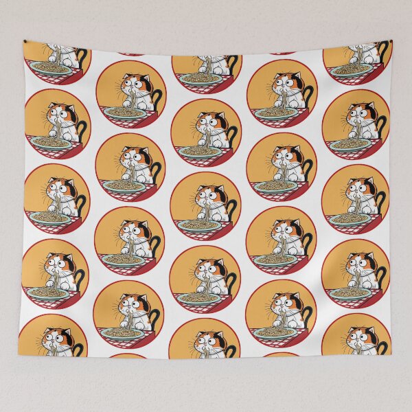 Item preview, Cat Eating Spaghetti designed and sold by Healio2.