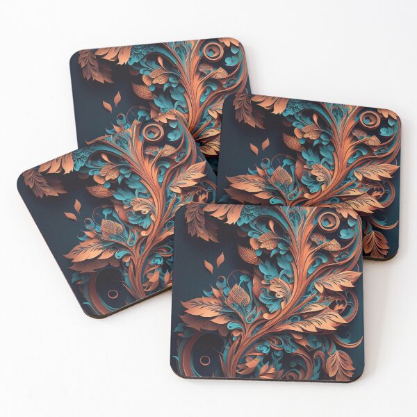 Item preview, Copper and blue toile pattern designed and sold by Cydermann.