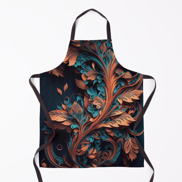 Item preview, Copper and blue toile pattern designed and sold by Cydermann.