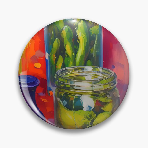 Item preview, Jars of Pickled Green Peppers. Colourful Food Composition. designed and sold by FewBits.