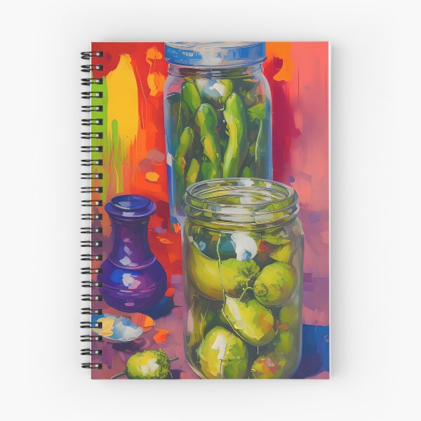 Item preview, Jars of Pickled Green Peppers. Colourful Food Composition. designed and sold by FewBits.