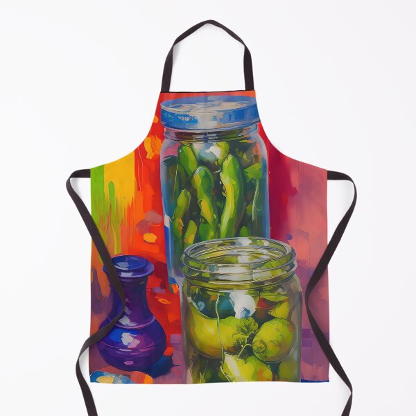 Item preview, Jars of Pickled Green Peppers. Colourful Food Composition. designed and sold by FewBits.