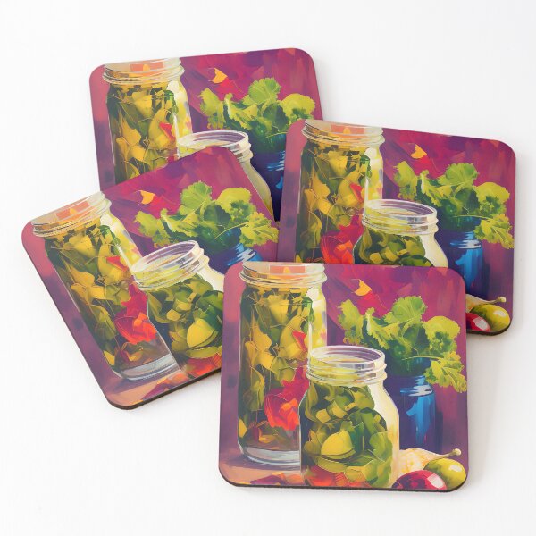 Item preview, Jars of Vine Leaves. Colourful Food Composition. designed and sold by FewBits.