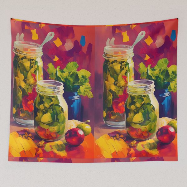 Item preview, Jars of Vine Leaves. Colourful Food Composition. designed and sold by FewBits.