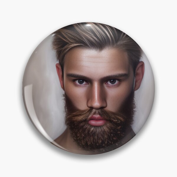 Item preview, Bearded Young Man with Alluring Eyes  designed and sold by LthrDaddyBear.