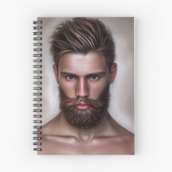 Item preview, Bearded Young Man with Alluring Eyes  designed and sold by LthrDaddyBear.