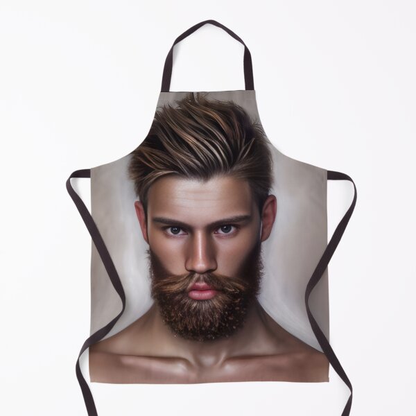 Item preview, Bearded Young Man with Alluring Eyes designed and sold by LthrDaddyBear.