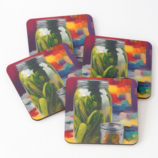 Item preview, Jars of Pickled Vine Leaves. Colourful Food Composition. designed and sold by FewBits.