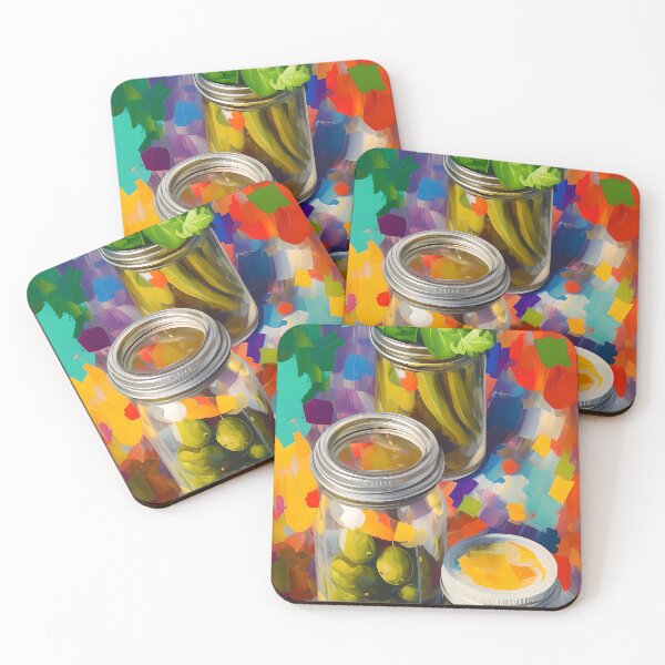 Item preview, Jars of Gherkins. Colourful Food Composition. designed and sold by FewBits.