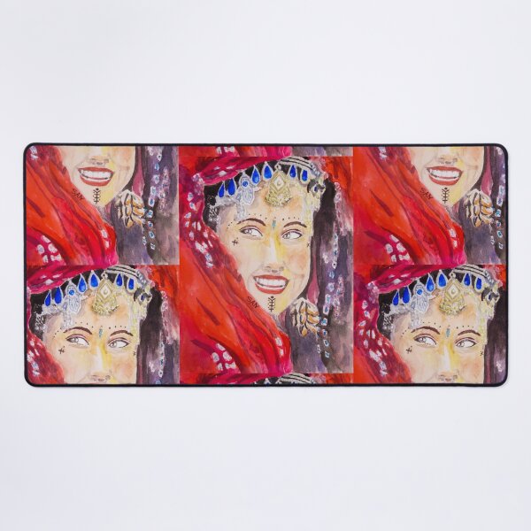 Item preview, Kurdish Woman in Red Watercolor Painting designed and sold by TurnipWilson.