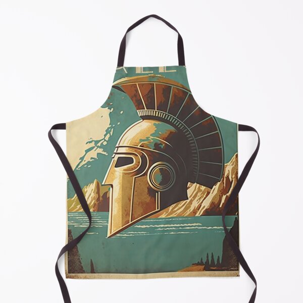 Item preview, Greece Spartan Helmet Vintage Travel Art Poster designed and sold by OldTravelArt.