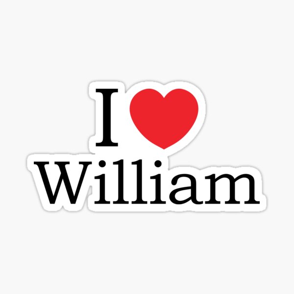 Item preview, I Love William - With Simple Love Heart designed and sold by theredteacup.