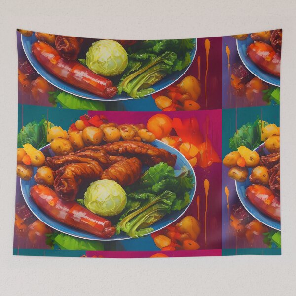 Item preview, Sunday Roast. Colourful Food Composition. designed and sold by FewBits.