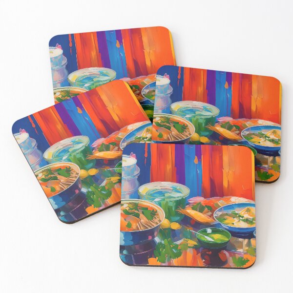 Item preview, Seafood Dinner. Colourful Food Composition. designed and sold by FewBits.
