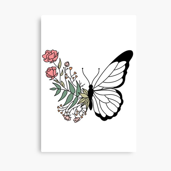 Aesthetic Butterfly,Beautiful Botanical Flowers, Half butterfly Half  Flower Art Board Print for Sale by Eva Anastas