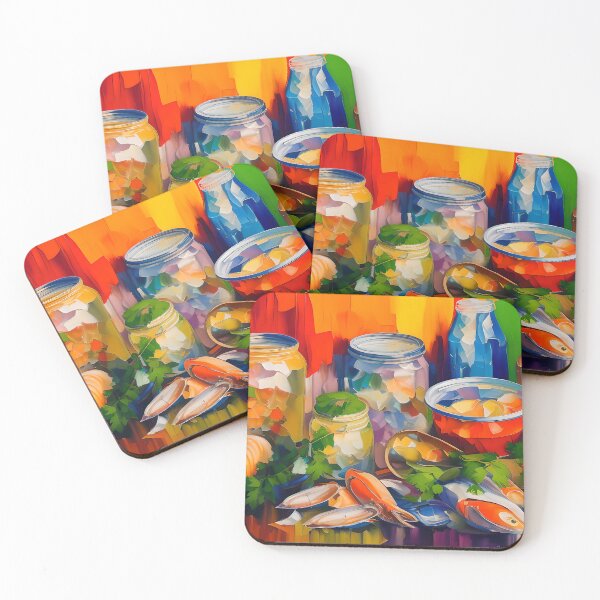 Item preview, Abstract Seafood Dinner. Colourful Food Composition. designed and sold by FewBits.